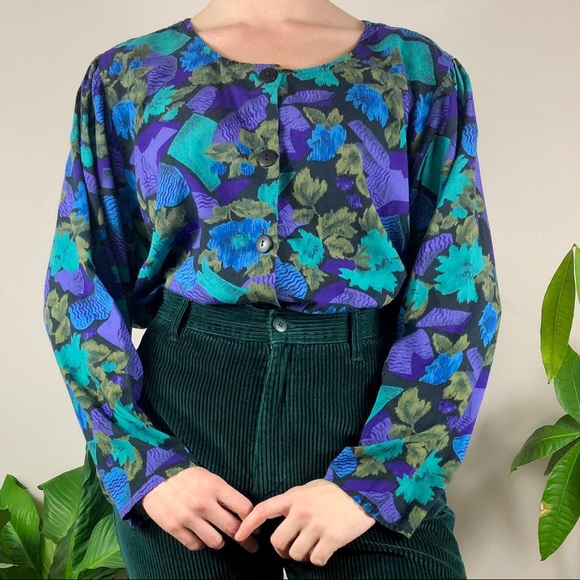 Vintage Abstract Floral Top - Picture 1 of 4